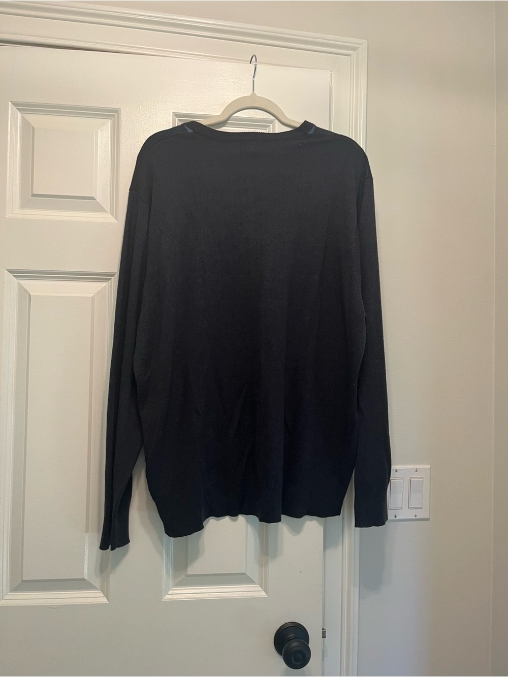 Dockers Black Crewneck Sweater with Blue and Gray Argyle - Picture 2 of 3